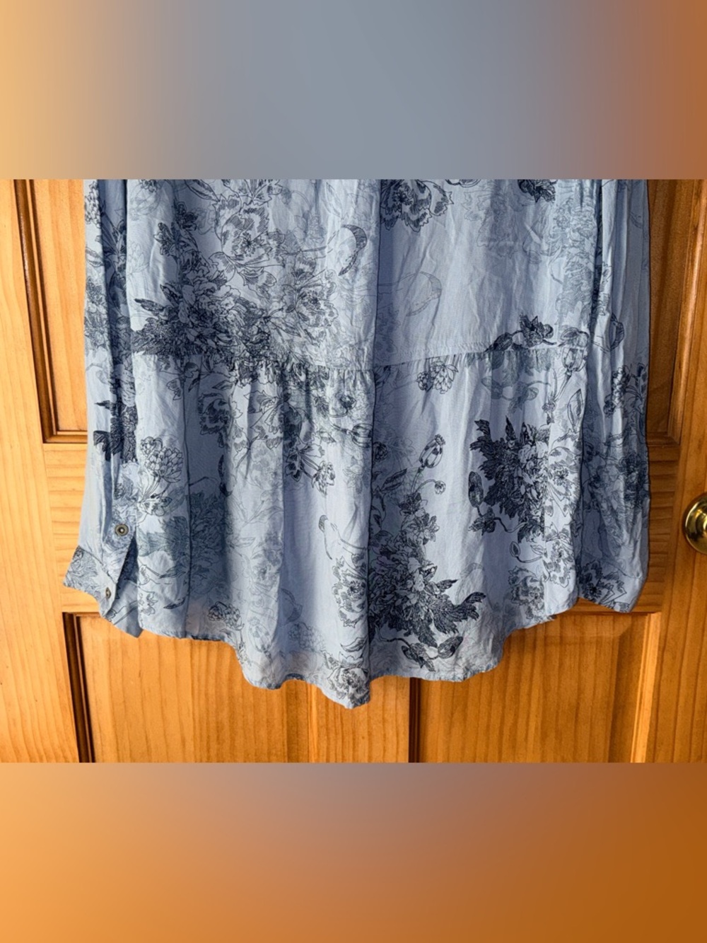 Vintage America Light Blue Floral V-Neck Tunic - Picture 8 of 11